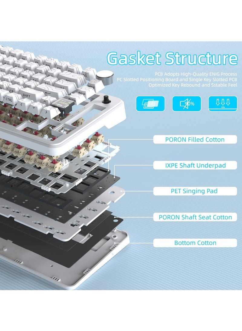 Attack Shark X85Pro Game Mechanical Keyboard Three Mode RGB Bluetooth Wireless Customization Hot Plug With Display Screen Office - Image 5