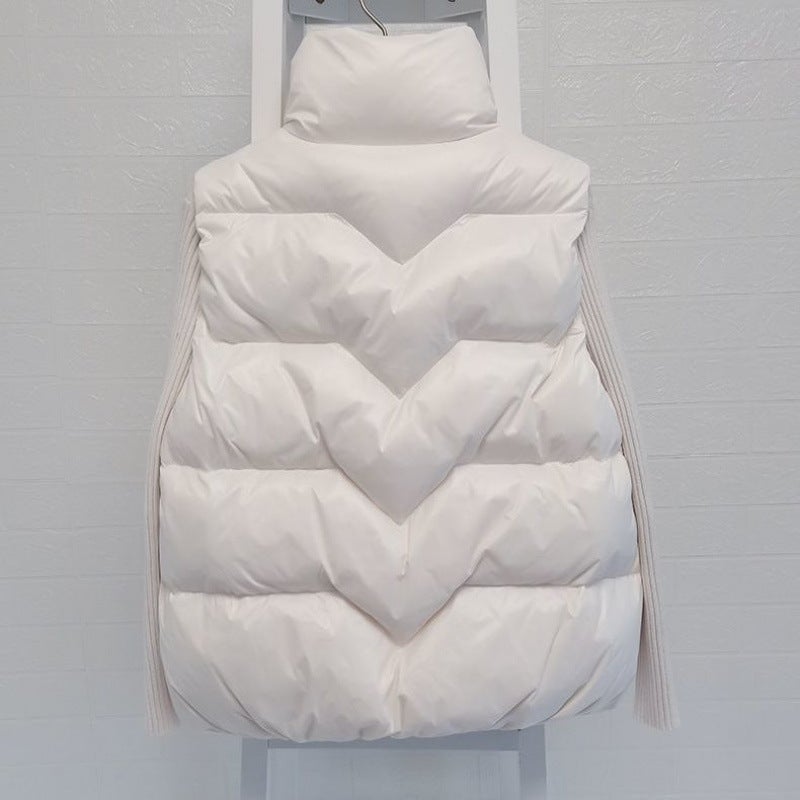 Down Cotton Vest Niche New Korean Style Short Loose All-Match Collar Vest Cotton-Padded Jacket Waistcoat - Image 3
