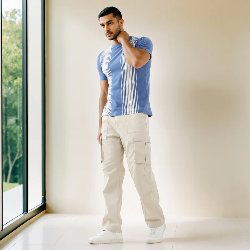 سبلاش فيڤ Striped Ombre Crew Neck T-shirt