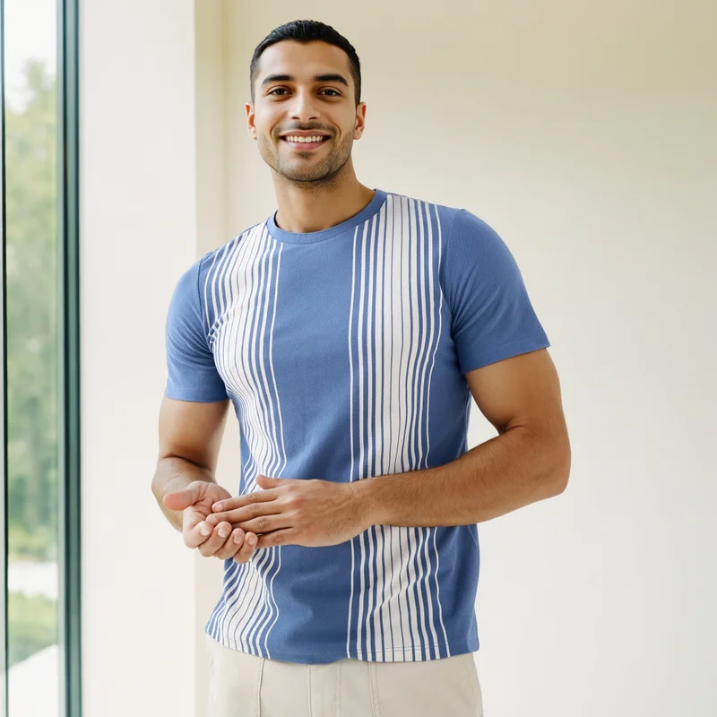 سبلاش فيڤ Striped Ombre Crew Neck T-shirt