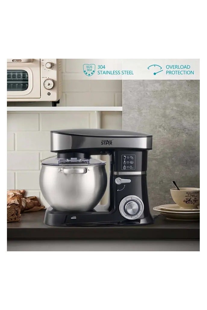 Winning Star 6 Speed Kitchen Stainless Steel Stand Mixer for Baking - Image 3