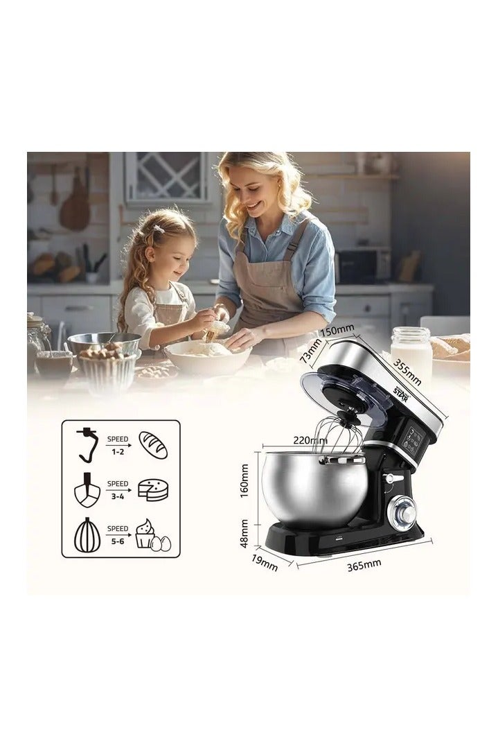 Winning Star 6 Speed Kitchen Stainless Steel Stand Mixer for Baking - Image 4