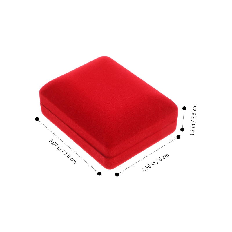 6pcs Red Velvet Jewelry Box Set for Necklaces Wedding Rings Storage - Image 3