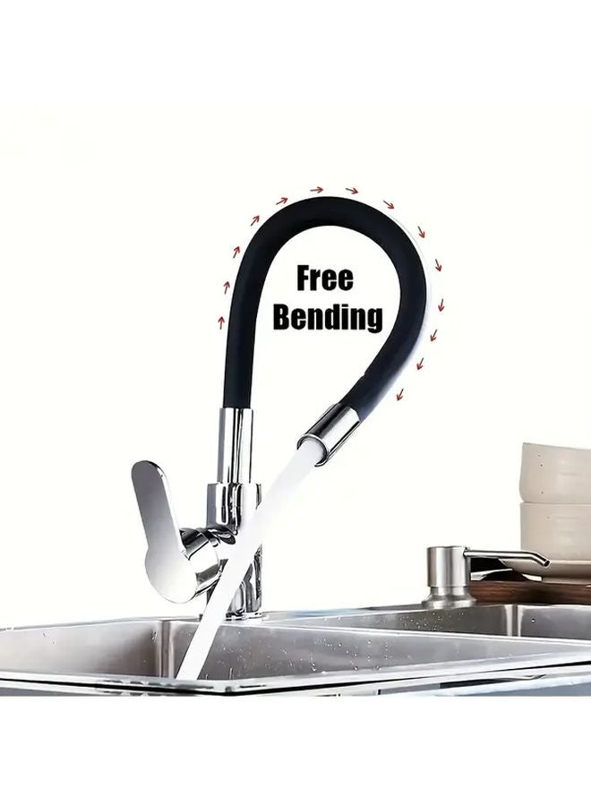 Modern Stainless Steel Kitchen Faucet Rotating Spray Head Black Chrome Finish Easy Install - Image 5