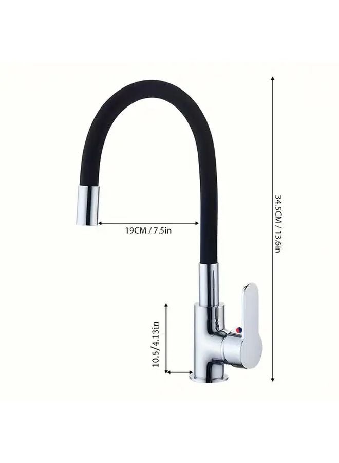 Modern Stainless Steel Kitchen Faucet Rotating Spray Head Black Chrome Finish Easy Install - Image 4