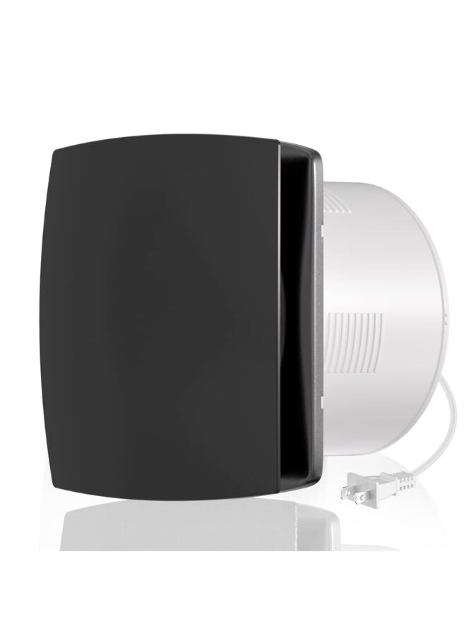 6'' Kitchen and Bathroom Exhaust Fan, Wall Vent Fan With Non-Backflow Check Valve, for Ceiling and Wall Mount (Black, Silver) - Image 1