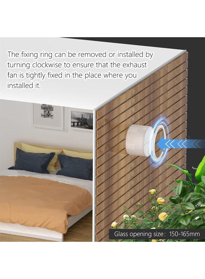 6'' Kitchen and Bathroom Exhaust Fan, Wall Vent Fan With Non-Backflow Check Valve, for Ceiling and Wall Mount (Black, Silver) - Image 5