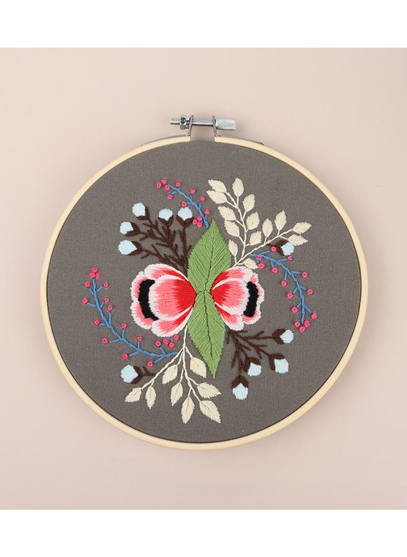 SYOSI - Embroidery Starter Kit Full Range of Stamped Cross Stitch Kits for Beginner Including Embroidery Cloth with Pattern, Embroidery Hoop, Color Threads, Tools Kit - Image 1