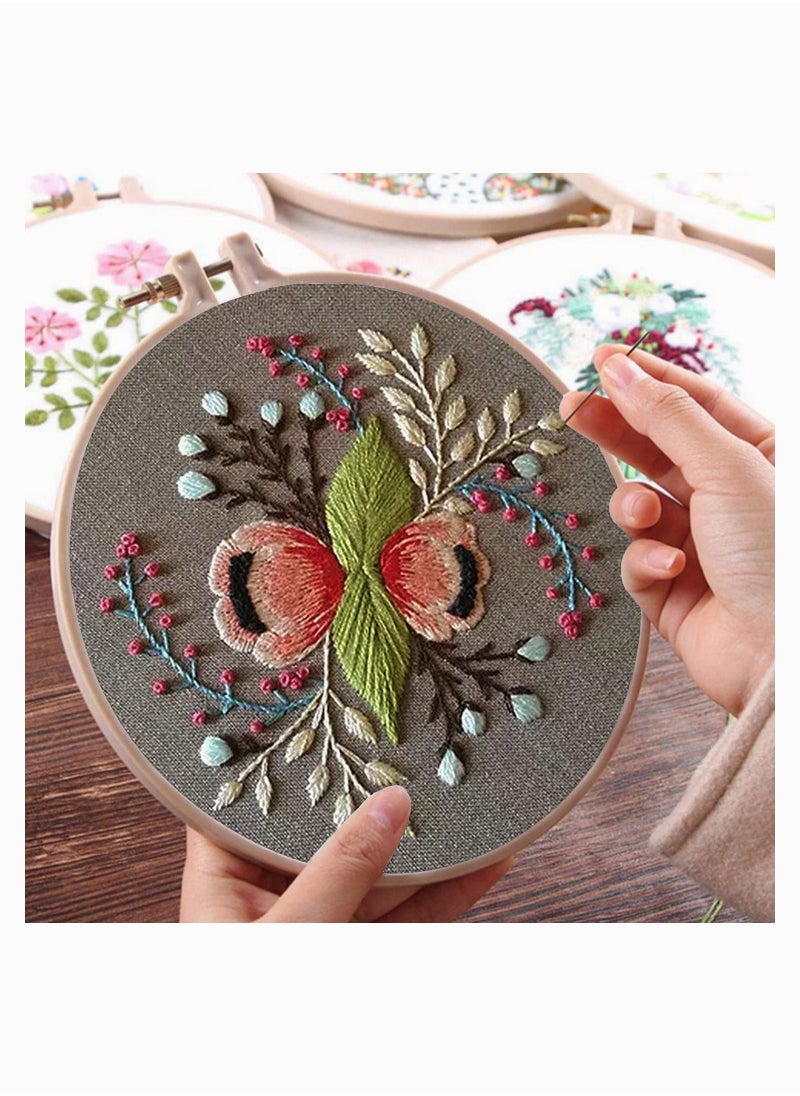 SYOSI - Embroidery Starter Kit Full Range of Stamped Cross Stitch Kits for Beginner Including Embroidery Cloth with Pattern, Embroidery Hoop, Color Threads, Tools Kit - Image 1