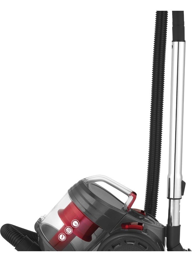 Beldray Bel0700 700 W Compact Vac Lite Cylinder Vacuum Cleaner, 2 Litre Capacity, Red - Image 2