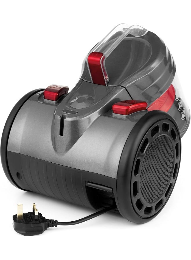 Beldray Bel0700 700 W Compact Vac Lite Cylinder Vacuum Cleaner, 2 Litre Capacity, Red - Image 3