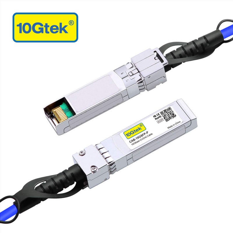 10Gtek [Dark Blue Colored 10G SFP+ DAC Cable - Twinax SFP Cable for Cisco SFP-H10GB-CU0.5M, Ubiquiti UniFi, D-Link, Supermicro, Netgear, Mikrotik, Fortinet, 0.5-Meter(1.6ft) - Image 2