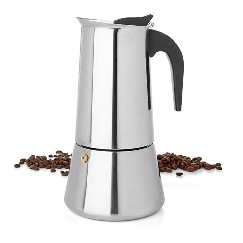 Mixpresso 12 Cup Greca Stovetop Espresso Pot 600ml20oz Moka Pot with Coffee Percolator Design Stainless Steel Stove Top Coffee Maker for Camping or Home UseItalian Stovetop Espresso Maker - Image 1