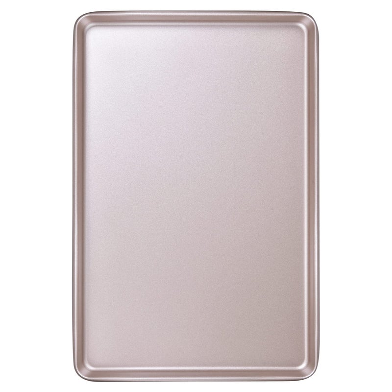 Bakeley 17Inch Baking Sheet Pan NonStick Carbon Steel Baking Sheets for Oven Cookie Sheet Pan for Roasting Meat Bread Jelly Roll Battenberg Pizzas Pastries 1752 x 1173 x 091 Champagne Gold
