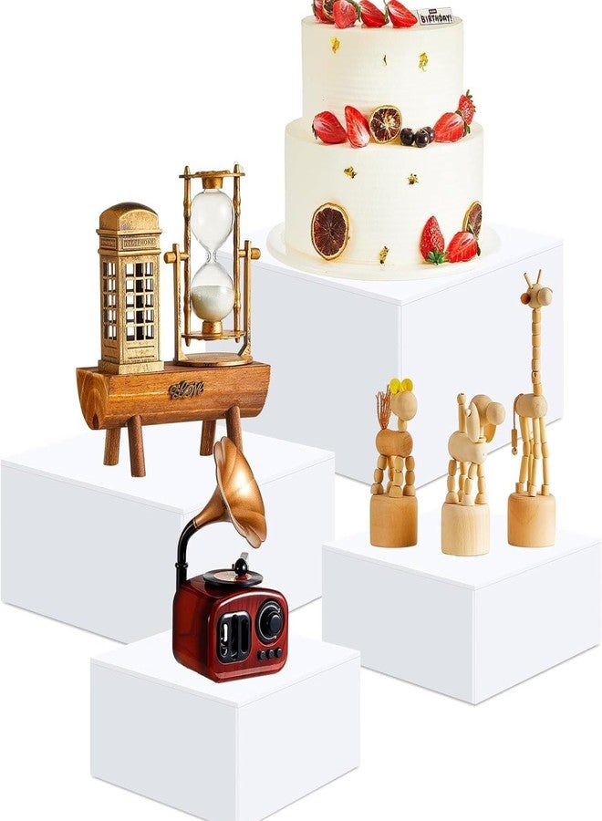 RY DISPLAY Acrylic Cake Stand Display Riser Set(4 inch,5 inch,6 inch), 3-Piece Dessert and Candy Pedestal Stands for Party Decoration (white) - Image 5