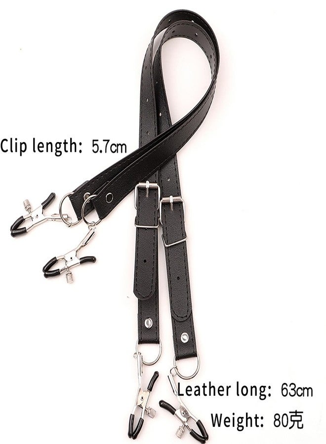 GLMOCM Body Chain Adjustable Leather Body Ring with Bell Body Clamps Clip on Body Non Piercing Chain Stainless Steel Body Clamps for Women Faux Body Jewelry Clip Jewelry Gifts for Women (Pink Bell) - Image 3