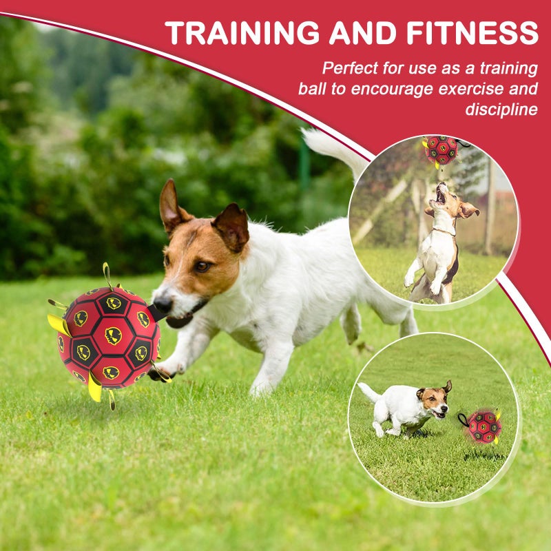 TBC PET Interactive Dog Toy Balls with 4 Layers, World Cup Dog Soccer Ball with Straps, Durable Dog Balls with Skull Pattern, Waterproof Advanced Football Pets, Indoor & Outdoor Use(6 Inch) - Image 4