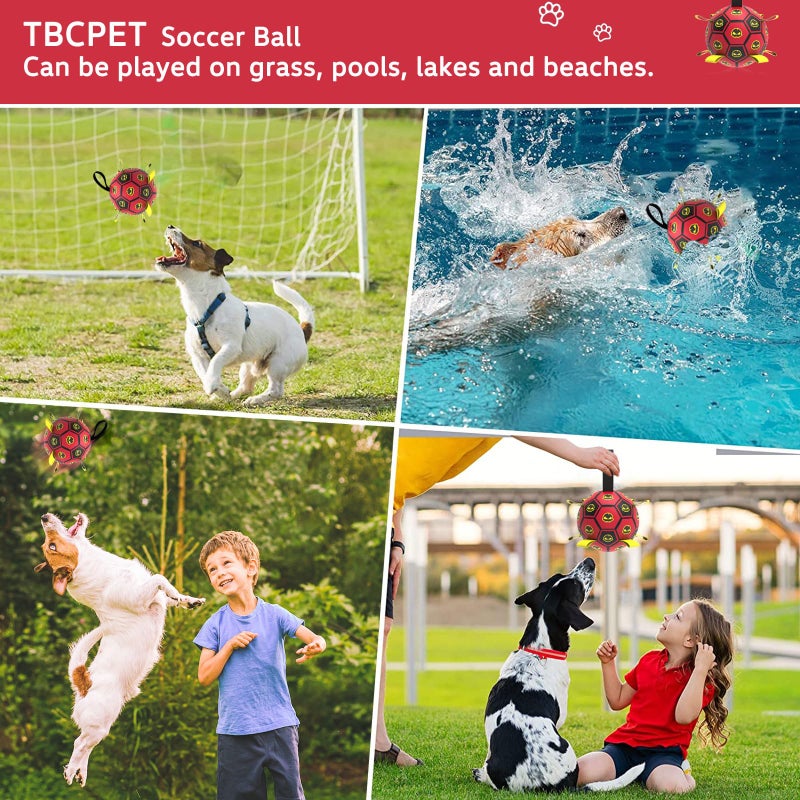 TBC PET Interactive Dog Toy Balls with 4 Layers, World Cup Dog Soccer Ball with Straps, Durable Dog Balls with Skull Pattern, Waterproof Advanced Football Pets, Indoor & Outdoor Use(6 Inch) - Image 3