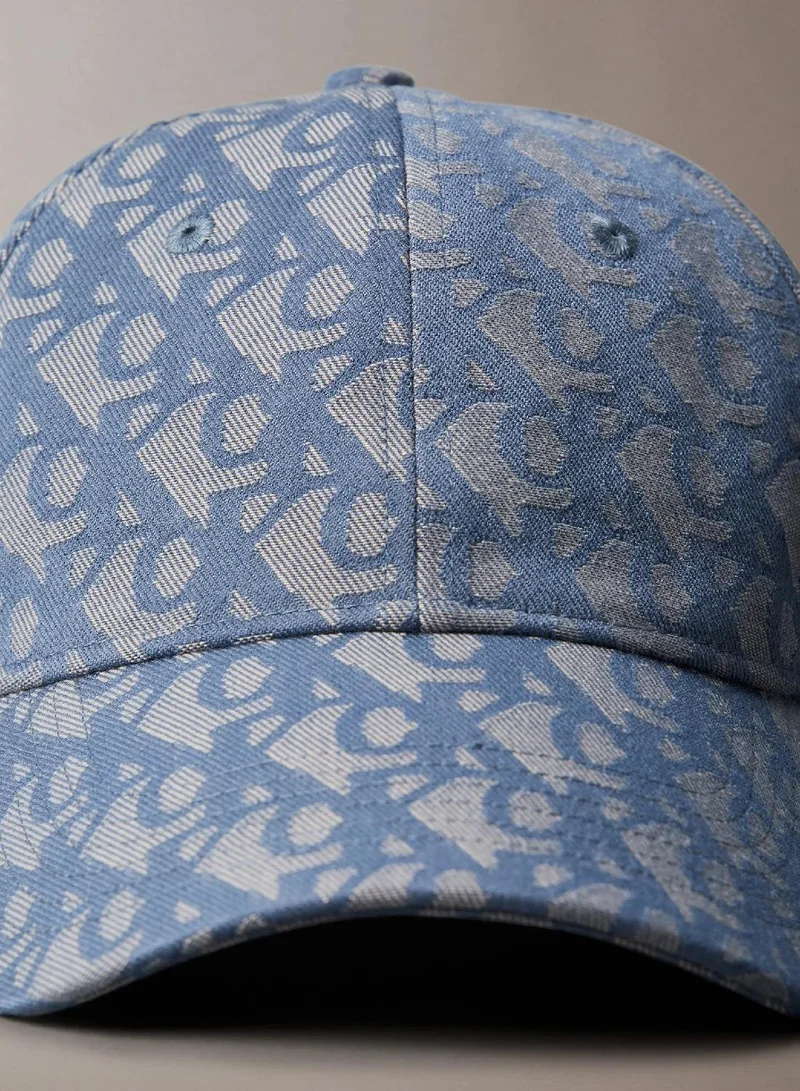 Calvin Klein Jeans BLUE INDIGO / ATMOSPHERE AOP Logo Jacquard Cap for Women | Best Price UAE