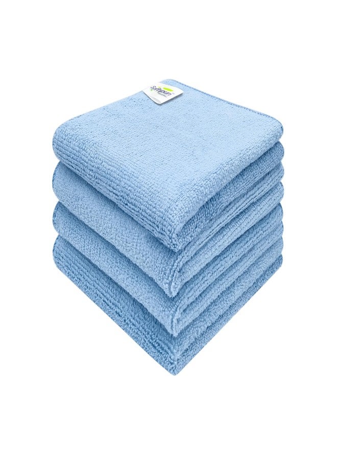 SOFTSPUN Microfiber Baby Hand & Face Wipes 30x30 Cms, 4 Piece Towel Set, 340 GSM (Sky Blue) Super Soft & Silky for Hand, Face and Body - Hypoallergenic Sensitive Skin Wipes & Washcloths. - Image 1