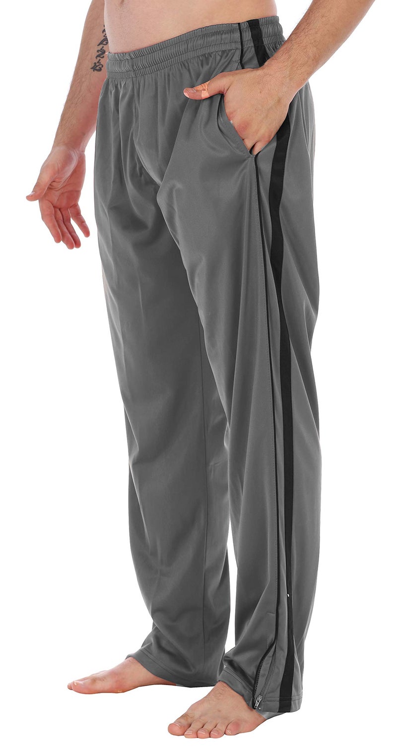 Gioberti Mens Athletic Track Pants, Silver, X Large - Image 1