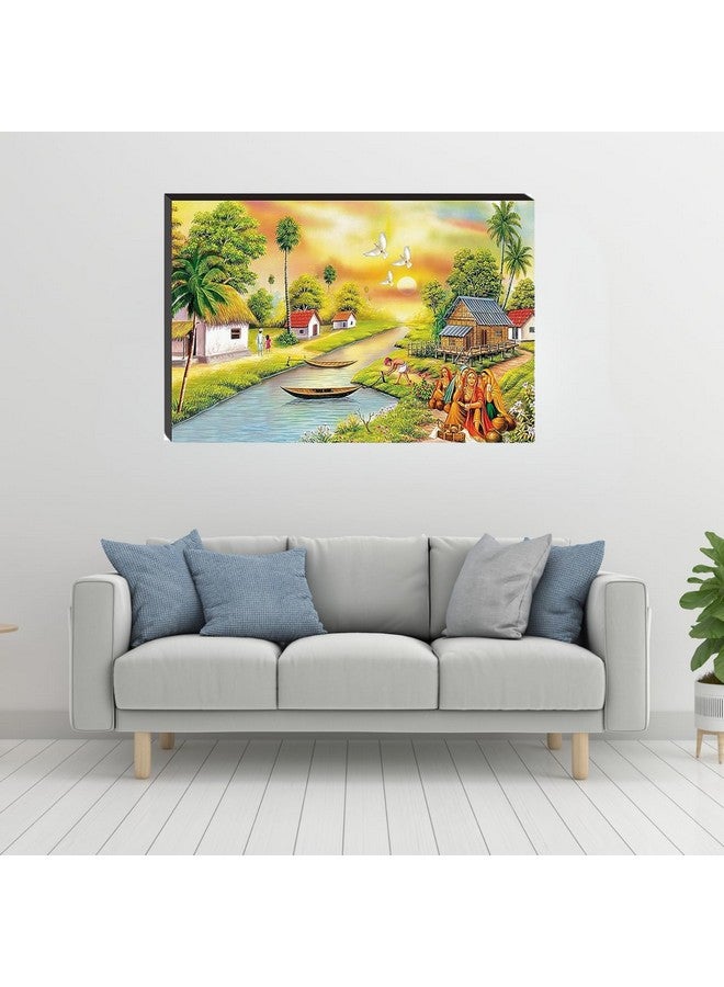 Masstone Wood Wall Scenery for Living Room and Bedroom | 12X 18 Inch Nature Lake Painting Without Frames | Wall Art for Home Decorations - Image 5