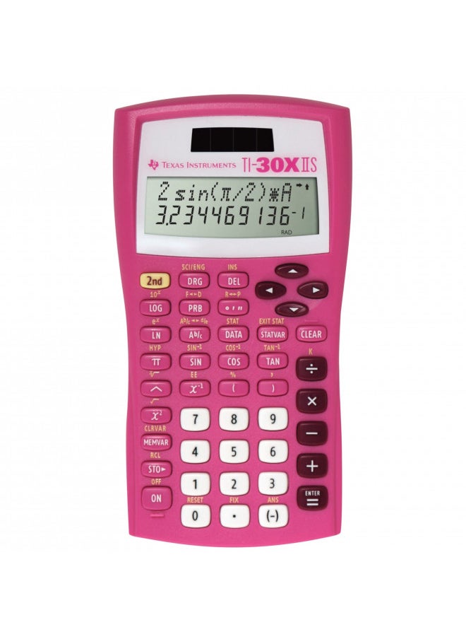 TEXAS INSTRUMENTS - Texas Instruments TI-30X IIS 2-Line Scientific Calculator, Pink - Image 1