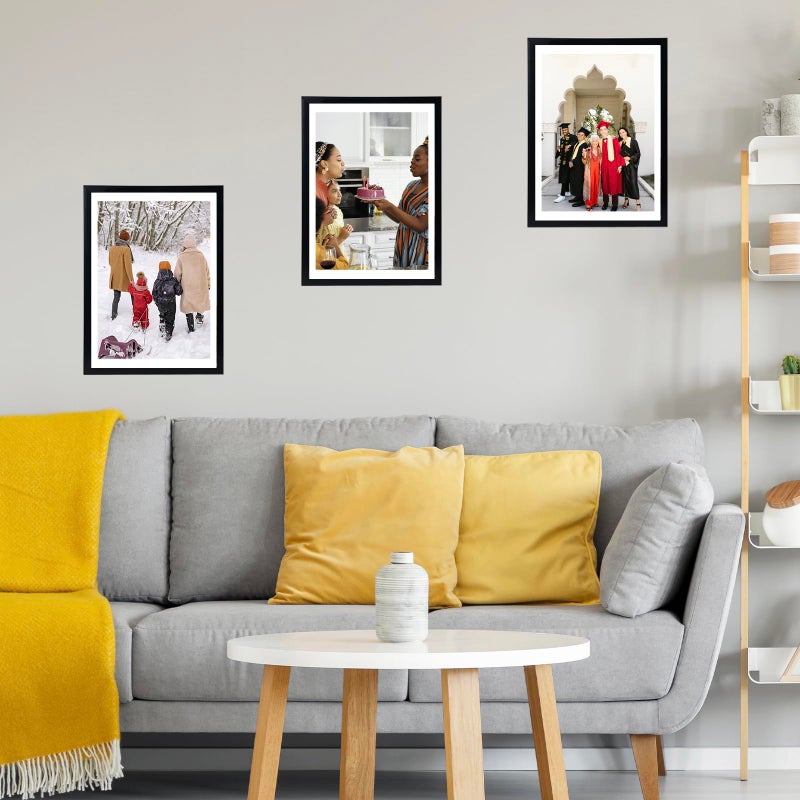 JCJMY 12x16 Picture Frame Black with 11x14 Mat, Display Photo 11x14 with Mat or 12 x 16 Without Mat, Wall Hanging Large Frame with Plexiglass, Black - Image 5