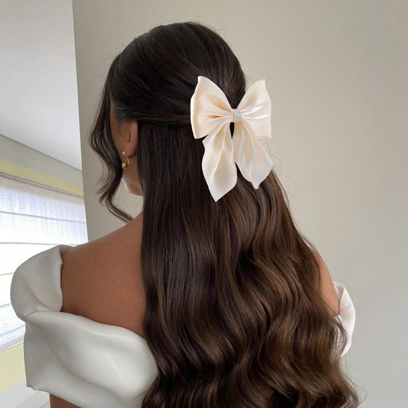hisial 8 Pcs Hair Bows for Women Short Tail Bow Hair Clips Small Alligator Barrettes Cute Accessories for Girls(Beige/Pink/Bean Pink/Red) - Image 4