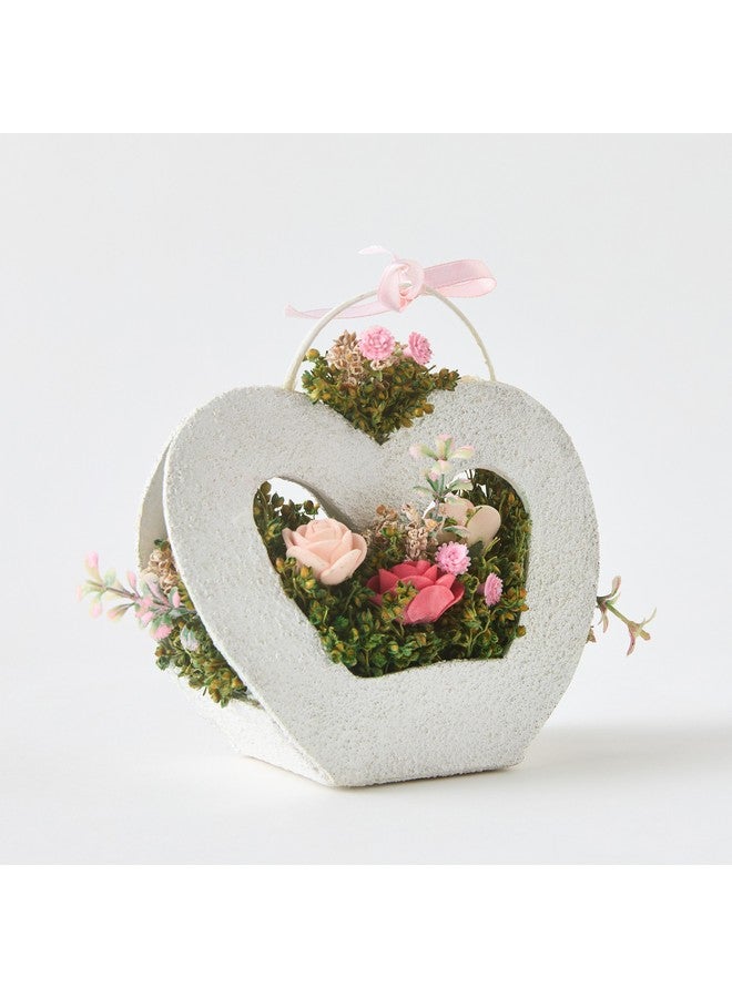 Home Box Caven Roses Floral Arrangement in Heart Shape Planter 13 x 6 x 13 cm  - Image 5