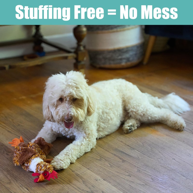 SPOT Skinneeez Chicken 17" Stuffing-Free Plush Dog Toy with Honking Squeaker â€“ Soft, Floppy & Mess-Free Interactive Toy for Medium & Large Dogs â€“ Ideal for Light & Moderate Chewers - Image 2