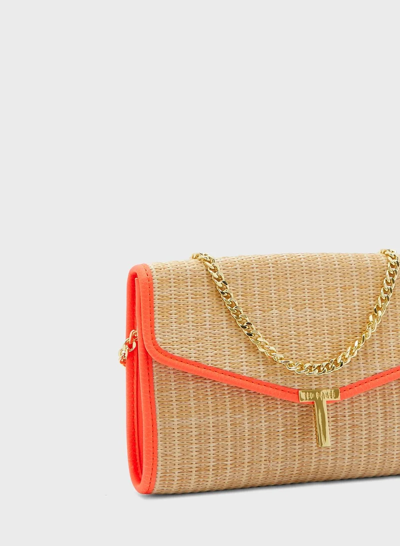 Ted Baker Arthea Straw T-Clutch