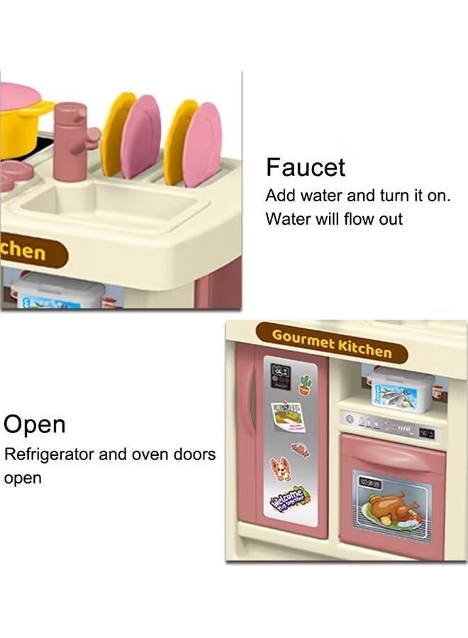 43Pcs Kitchen Playset  Kitchen Pretend Play Toy Set Children's Game Sink Mini Kitchen Set Cooking Toy Set with Toy Food Kids Role Play Cookware Indoor DIY Kitchen Accessories Toys Set for 3+ Boys Girls Kids - Image 5