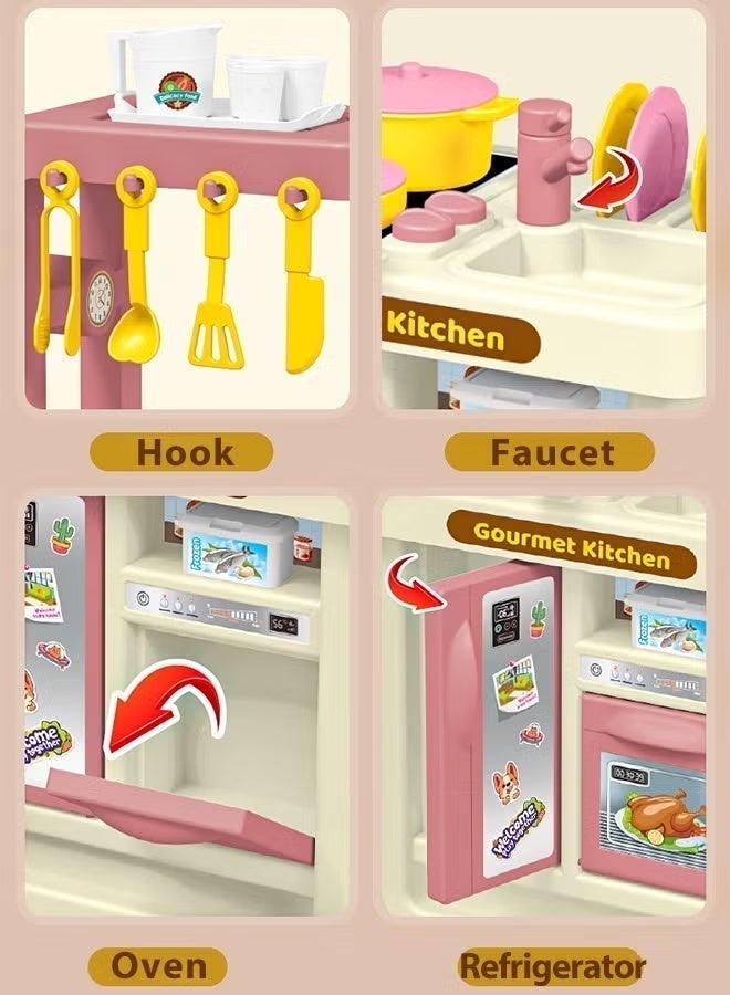 43Pcs Kitchen Playset  Kitchen Pretend Play Toy Set Children's Game Sink Mini Kitchen Set Cooking Toy Set with Toy Food Kids Role Play Cookware Indoor DIY Kitchen Accessories Toys Set for 3+ Boys Girls Kids - Image 4