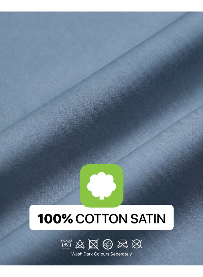 Elega Decor 210TC Cotton Satin Double Solid Bed Sheet Set 3PC | Soft Breathable Satin Flat Sheet 206x250 cm | 2 pillowcases 50x75 cm | OEKO-TEX & ECAS Certified - Image 5