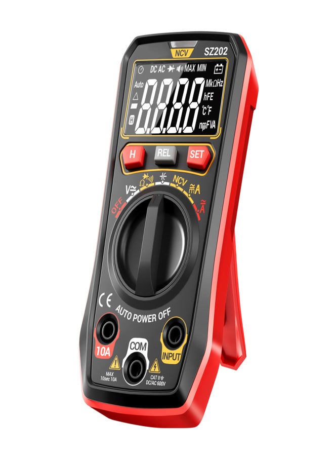 Digital Multimeter, Auto-Ranging 4000 Counts, Portable Ohm Volt Amp Tester Measures NCV, Voltage, Current, Diode, Capacitance Red - Image 3