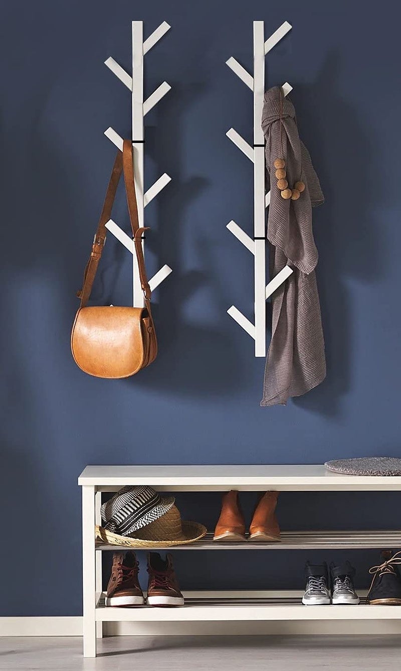 Premium Racks Coat Rack Hat Rack Modern Design Wall Mounted Stylish White