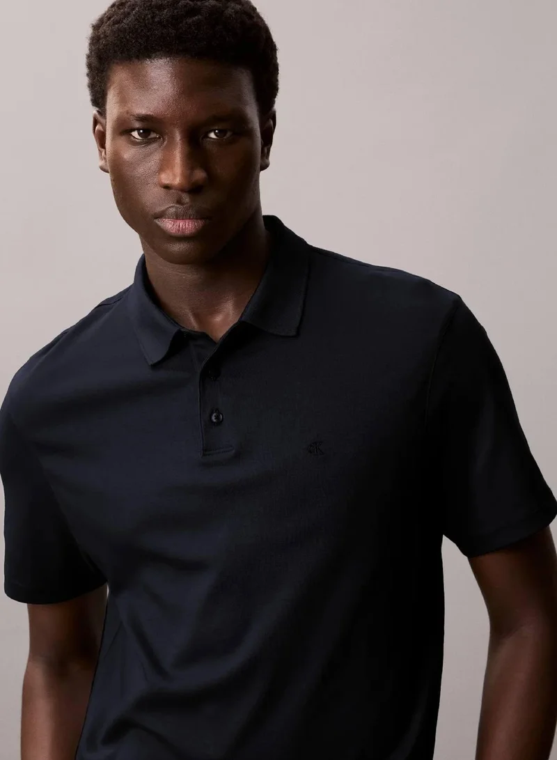 Calvin Klein Dark Sapphire Pima Cotton Polo Shirt for Men | Best Price UAE