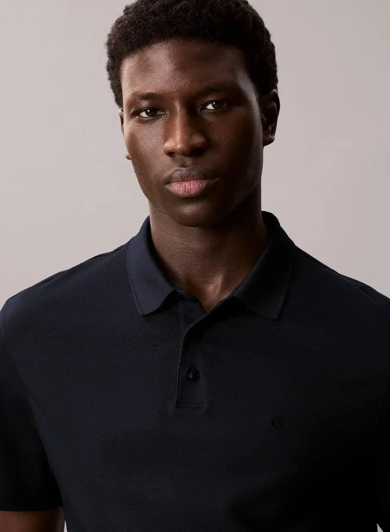 Calvin Klein Dark Sapphire Pima Cotton Polo Shirt for Men | Best Price UAE