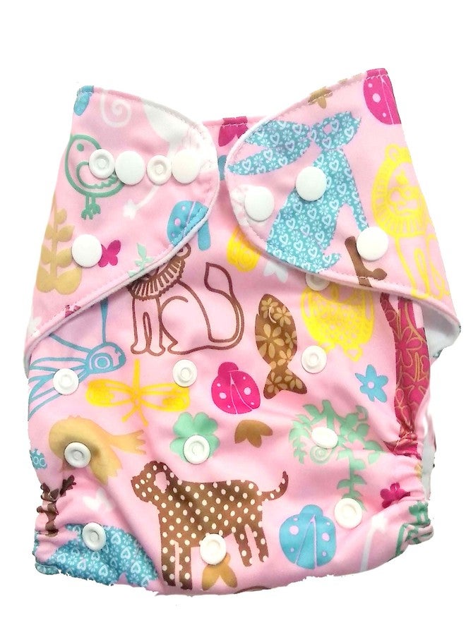 N&M Reusable Printed Cloth Diaper Without Insert - (LightPink) - Image 2