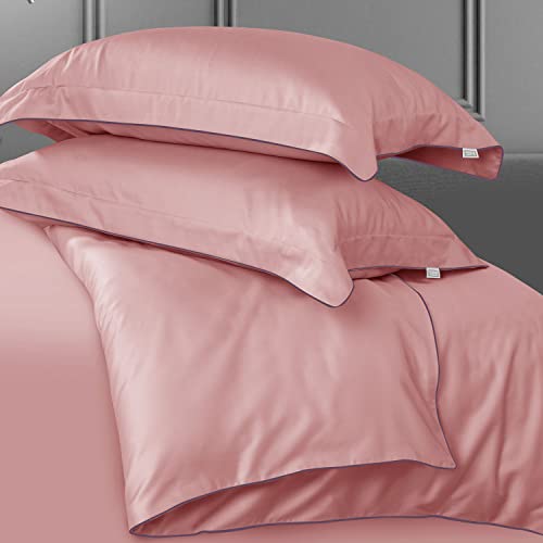 Spread Spain® Italian Cotton Closure Zipper, 500 Thread Count, Salmon King Size Duvet/Quilt Cover, Soft and Breathable, Lightweight King Duvet Cover (90" x 108" Inches) - Image 2