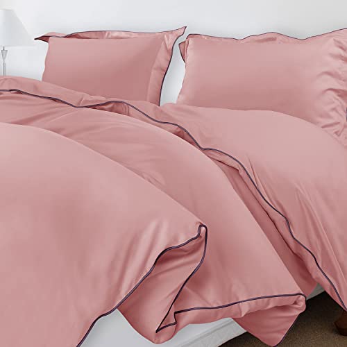 Spread Spain® Italian Cotton Closure Zipper, 500 Thread Count, Salmon King Size Duvet/Quilt Cover, Soft and Breathable, Lightweight King Duvet Cover (90" x 108" Inches) - Image 1