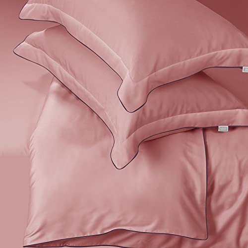 Spread Spain® Italian Cotton Closure Zipper, 500 Thread Count, Salmon King Size Duvet/Quilt Cover, Soft and Breathable, Lightweight King Duvet Cover (90" x 108" Inches) - Image 5