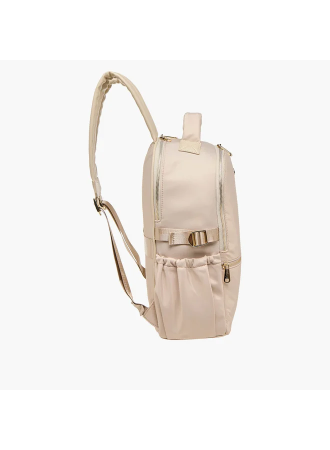 MISSY Women Solid Backpack with Adjustable Shoulder Straps and Zip Closure - 34x15x40 cm