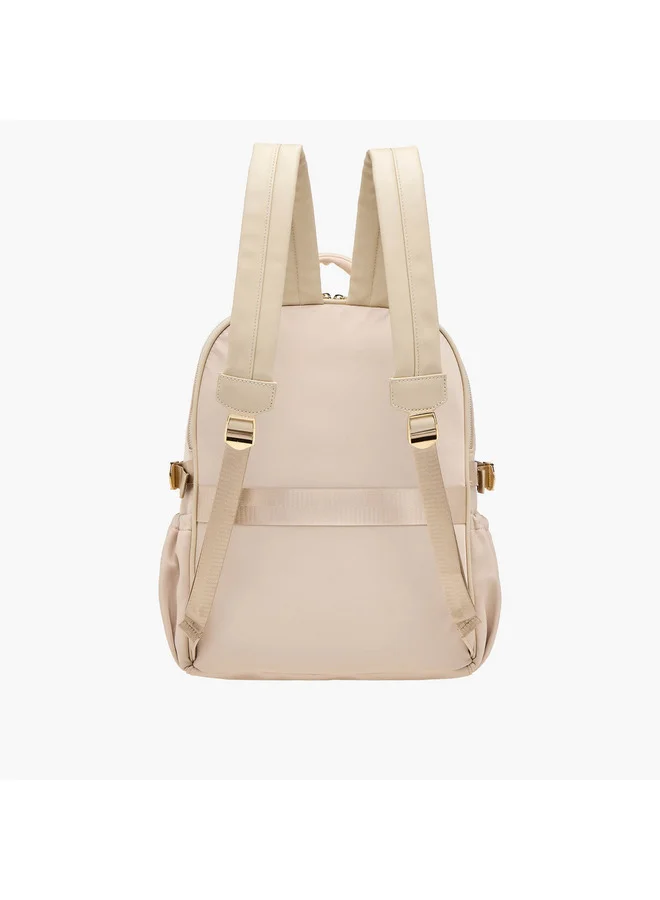 MISSY Women Solid Backpack with Adjustable Shoulder Straps and Zip Closure - 34x15x40 cm