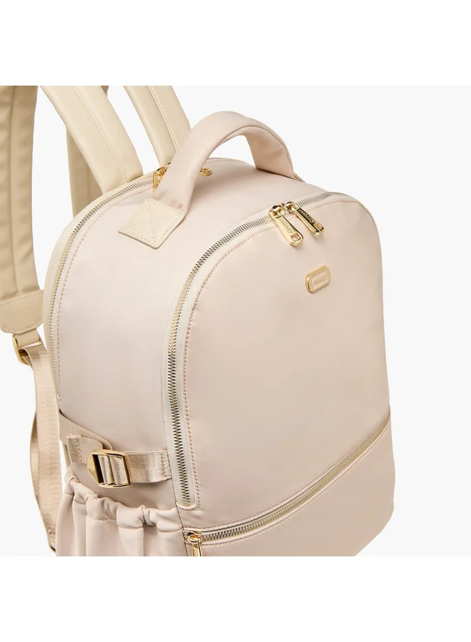 MISSY Women Solid Backpack with Adjustable Shoulder Straps and Zip Closure - 34x15x40 cm