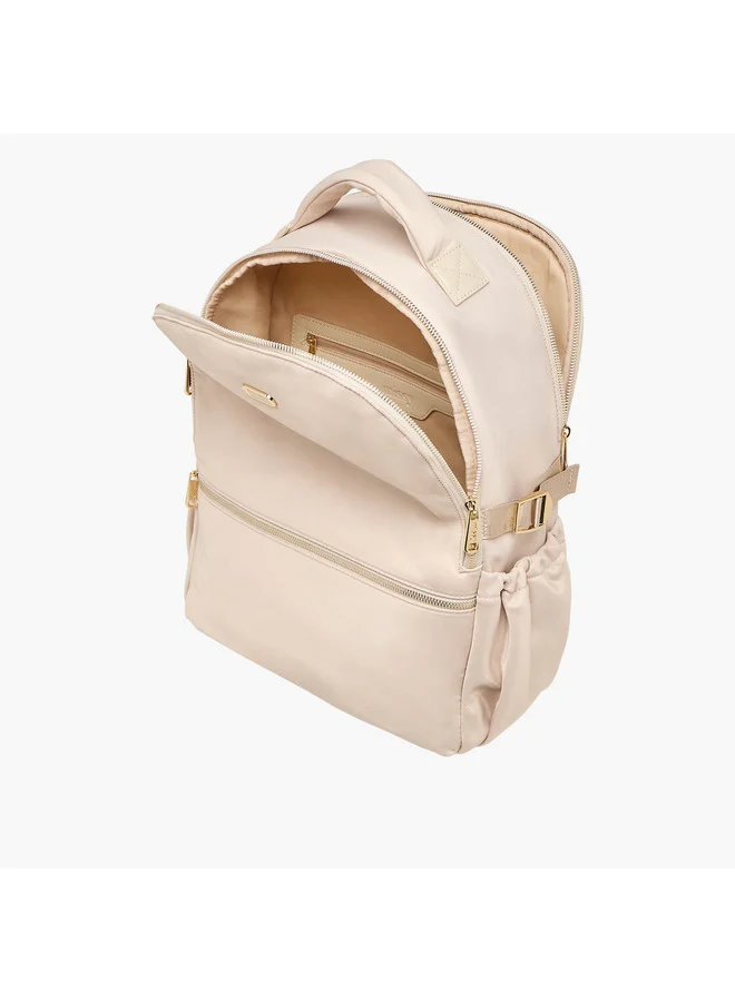 MISSY Women Solid Backpack with Adjustable Shoulder Straps and Zip Closure - 34x15x40 cm