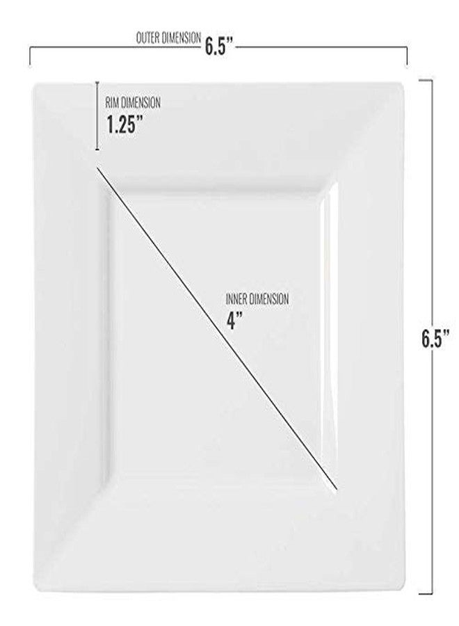 kaya Square White Plastic Cake Plates (6.5") - Pack of 10 - Elegant & Sturdy Dinnerware for Weddings, Birthdays & Home Use - Image 3