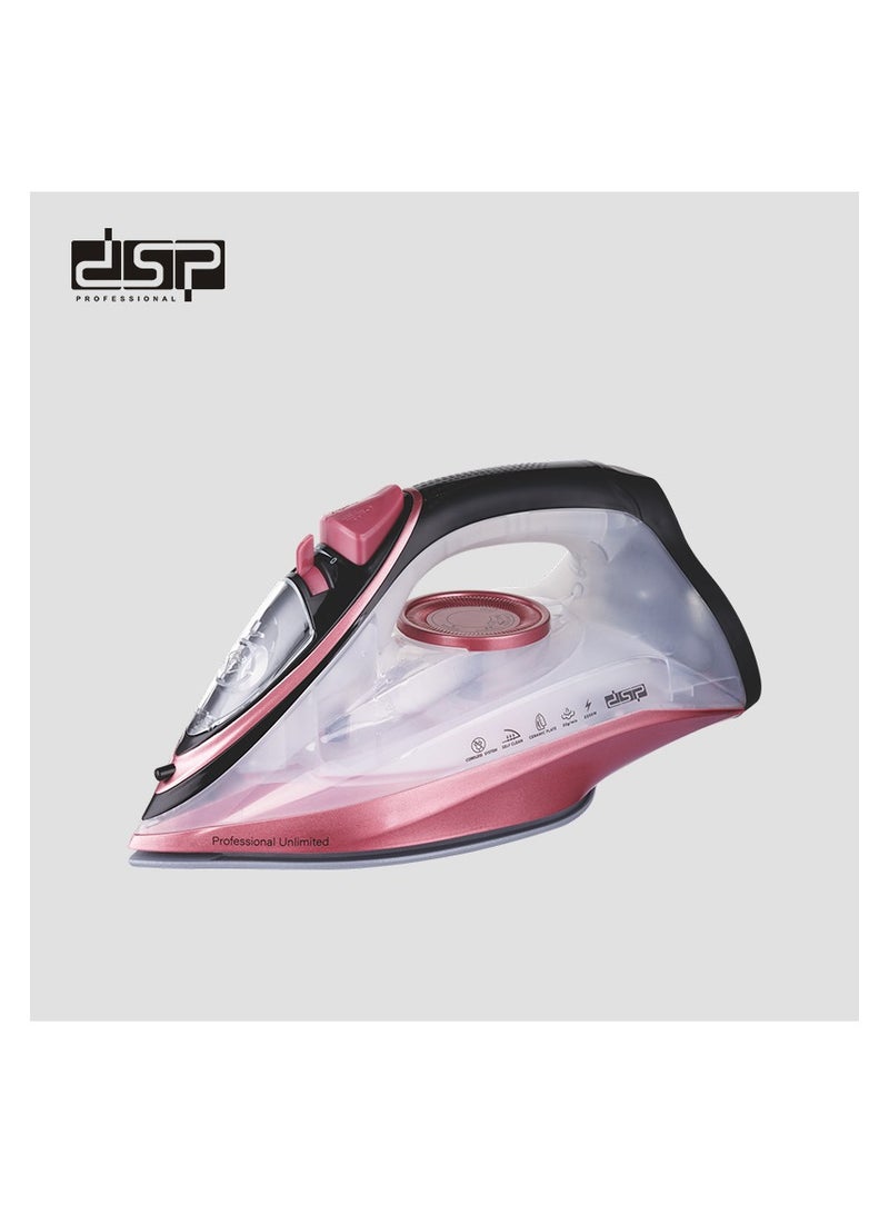 DSP dsp steam iron, steam iron portable, steam spray iron, 2200W with Ceramic-Coated Soleplate, 275ml Water Tank, Powerful Steam Burst, Self-Cleaning, KD1096 - Image 1