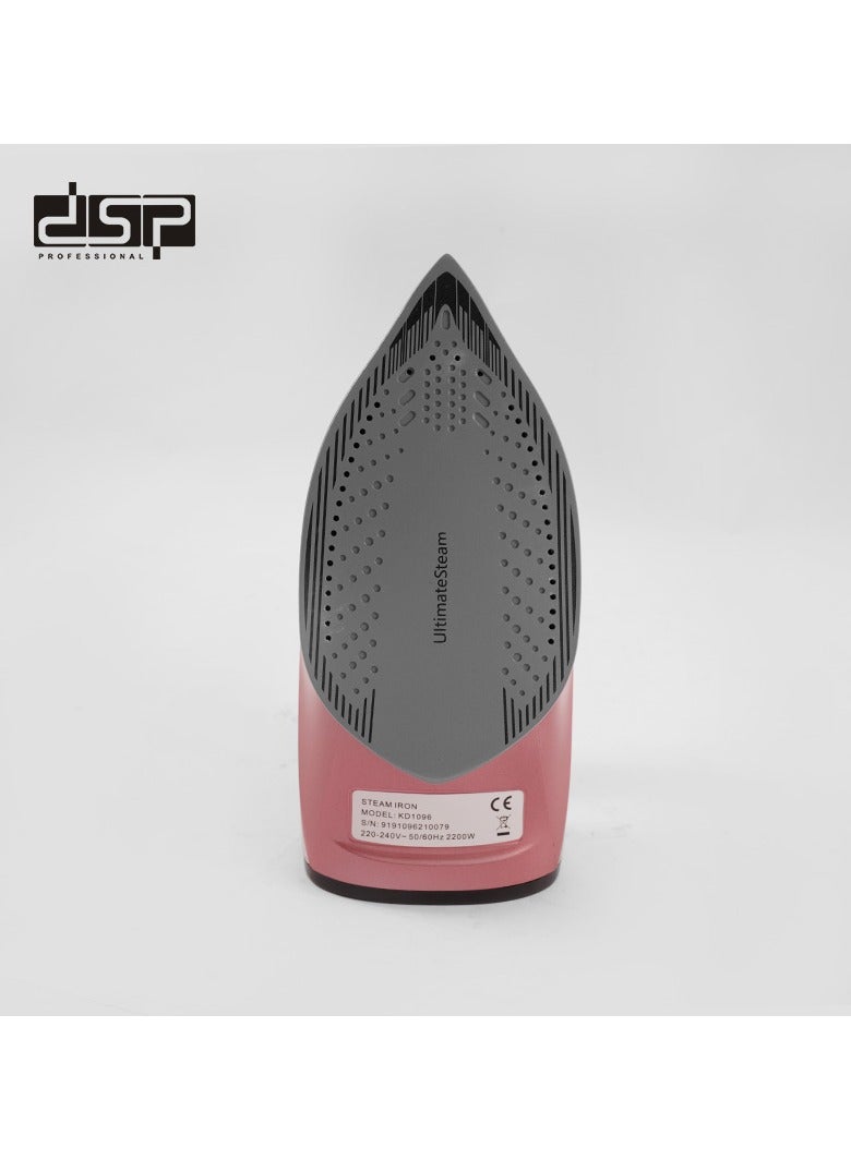 DSP dsp steam iron, steam iron portable, steam spray iron, 2200W with Ceramic-Coated Soleplate, 275ml Water Tank, Powerful Steam Burst, Self-Cleaning, KD1096 - Image 4